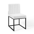 thumbnail image 1 of Modway Carriage Channel Tufted Sled Base Upholstered Fabric Dining Chair in Black White, 1 of 8