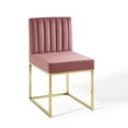 thumbnail image 1 of Modway Carriage Channel Tufted Sled Base Performance Velvet Dining Chair in Gold Dusty Rose, 1 of 9