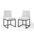 thumbnail image 1 of Modway Carriage Dining Chair Upholstered Fabric Set of 2 in Black White, 1 of 7