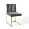 thumbnail image 1 of Modway Carriage Channel Tufted Sled Base Performance Velvet Dining Chair in Gold Charcoal, 1 of 8