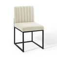 thumbnail image 1 of Modway Carriage Channel Tufted Sled Base Upholstered Fabric Dining Chair in Black Beige, 1 of 8