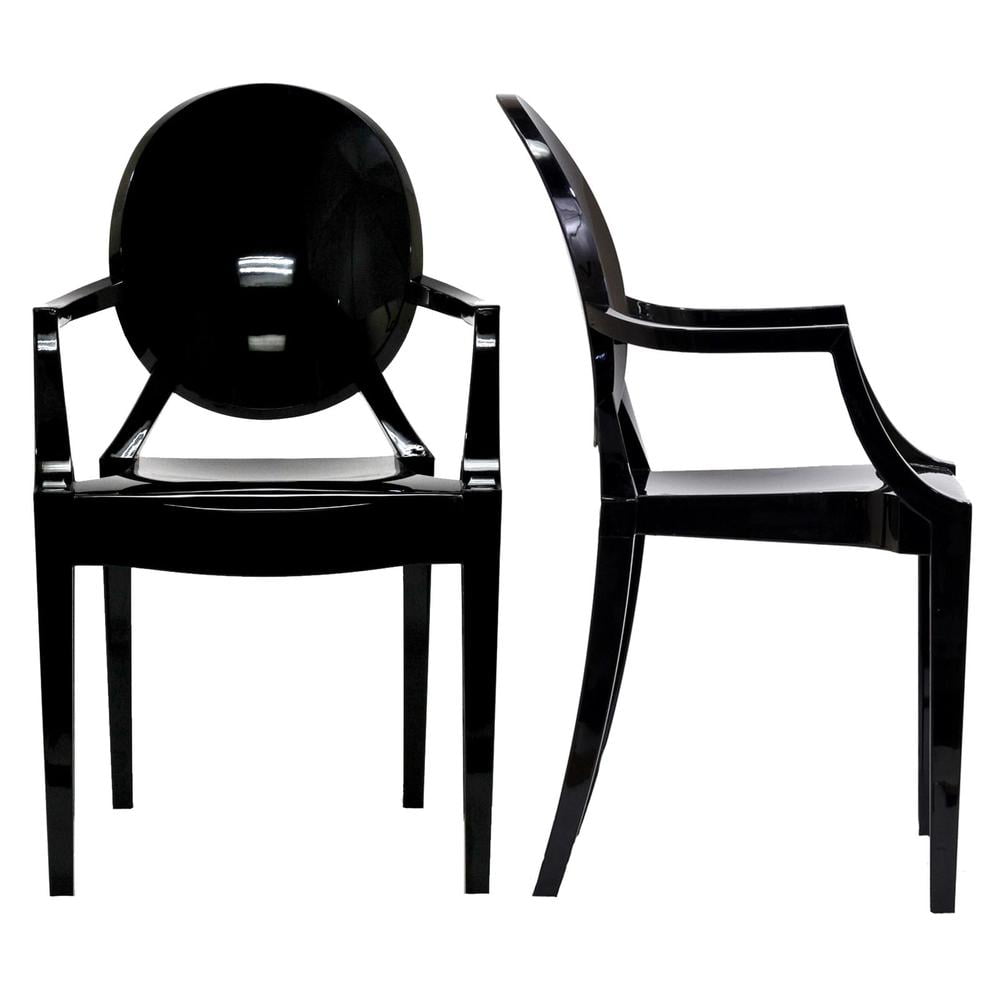 Black Polycarbonate Modern Arm Chair