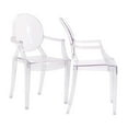 thumbnail image 1 of Modway Casper 18.5" Polycarbonate Plastic Dining Armchairs in Clear (Set of 2), 1 of 4