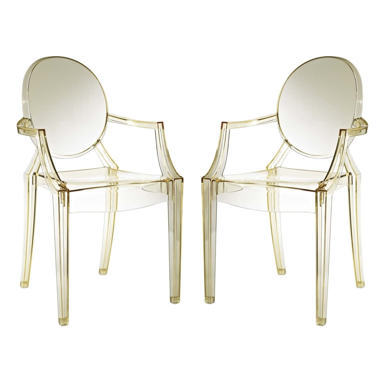 Ethereal Casper 21" Yellow Polycarbonate Arm Chair