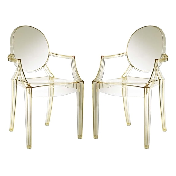 Modway Casper Dining Armchairs Set of 2 in Yellow