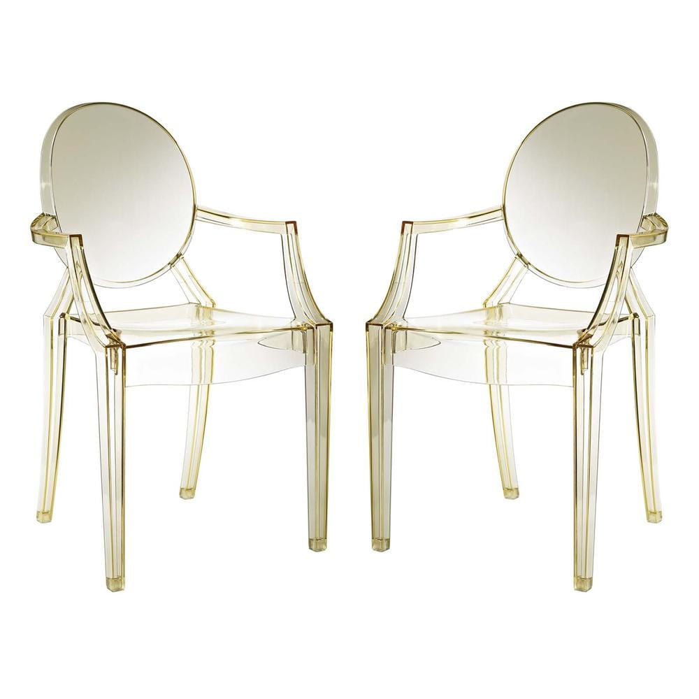 Ethereal Casper 21" Yellow Polycarbonate Arm Chair