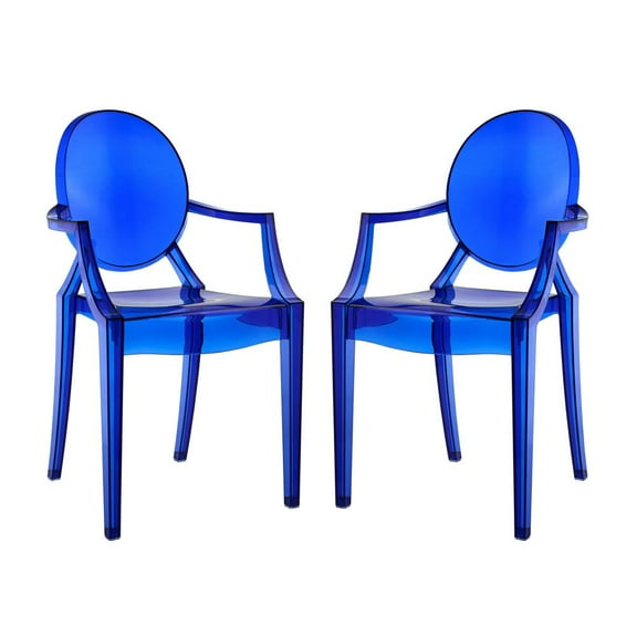 Modway Casper Dining Armchairs Set of 2 in Blue
