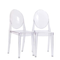 Modway Casper Dining Chairs Set of 2 in Clear