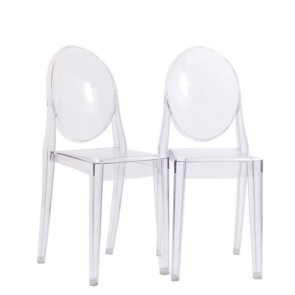 Modway Casper Dining Chairs Set of 2 in Clear