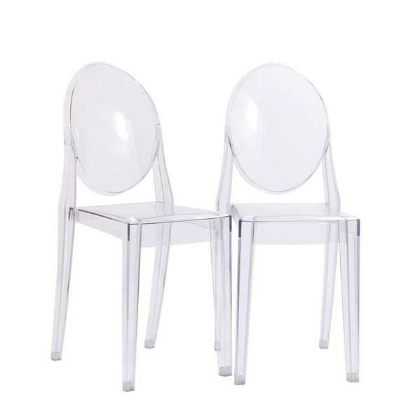 Modway Casper Dining Chairs Set of 2 in Clear