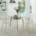 thumbnail image 1 of Modway Casper Stackable Dining Side Chair, Set of 4 in Clear, 1 of 4