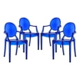 thumbnail image 1 of Modway Casper Sturdy Acrylic Plastic Dining Armchairs in Blue (Set of 4), 1 of 5