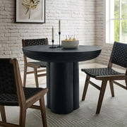 Caspian 40" Round Concrete Dining Table in Black