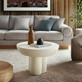 thumbnail image 1 of Caspian Round Concrete Coffee Table in White, 1 of 10