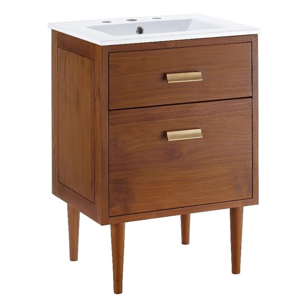 Cassia 24" Natural White Teak Wood Bathroom Vanity