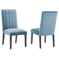 thumbnail image 1 of Modway Catalyst 19.5" Modern Velvet Dining Side Chairs in Black/Blue (Set of 2), 1 of 2