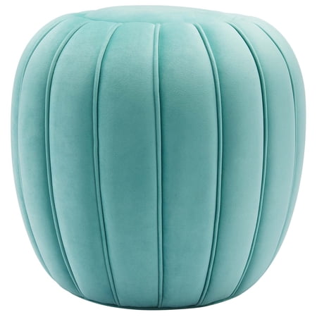 Modway Celebrate Modern Channel Tufted Performance Velvet Ottoman in Mint