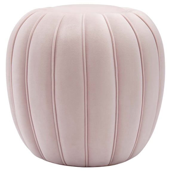 Modway Celebrate Modern Channel Tufted Performance Velvet Ottoman in Pink