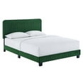 thumbnail image 1 of Modway Celine Channel Tufted Performance Velvet Full Platform Bed in Emerald, 1 of 8
