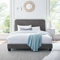 thumbnail image 1 of Modway Celine Channel Tufted Performance Velvet Full Platform Bed in Gray, 1 of 8