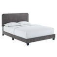 thumbnail image 1 of Modway Celine Channel Tufted Performance Velvet King Platform Bed in Gray, 1 of 9
