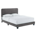 thumbnail image 1 of Modway Celine Channel Tufted Performance Velvet Queen Platform Bed in Gray, 1 of 9