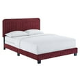thumbnail image 1 of Modway Celine Channel Tufted Performance Velvet Twin Bed in Maroon Red, 1 of 8