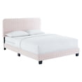 thumbnail image 1 of Modway Celine Channel Tufted Performance Velvet Twin Bed in Pink, 1 of 7
