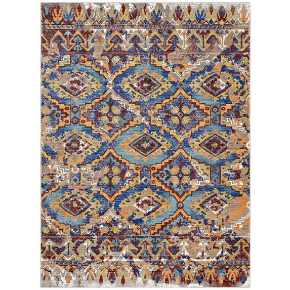 Modway Centehua Distressed Southwestern Aztec 4x6 Area Rug in Multicolored