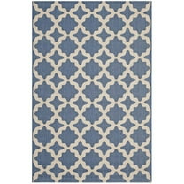 Modway Cerelia 5' x 8' Trellis Area Rug in Blue and Beige