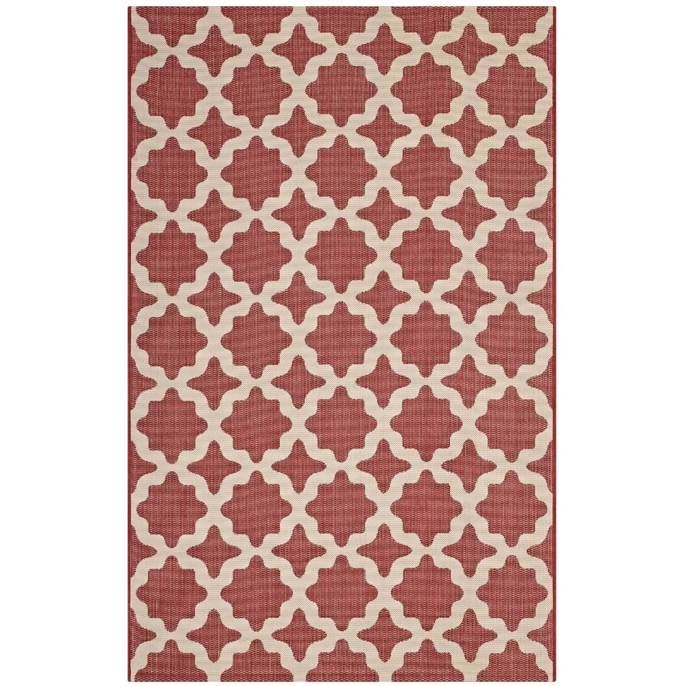 Cerelia Moroccan Trellis 5' x 8' Red and Beige Synthetic Area Rug