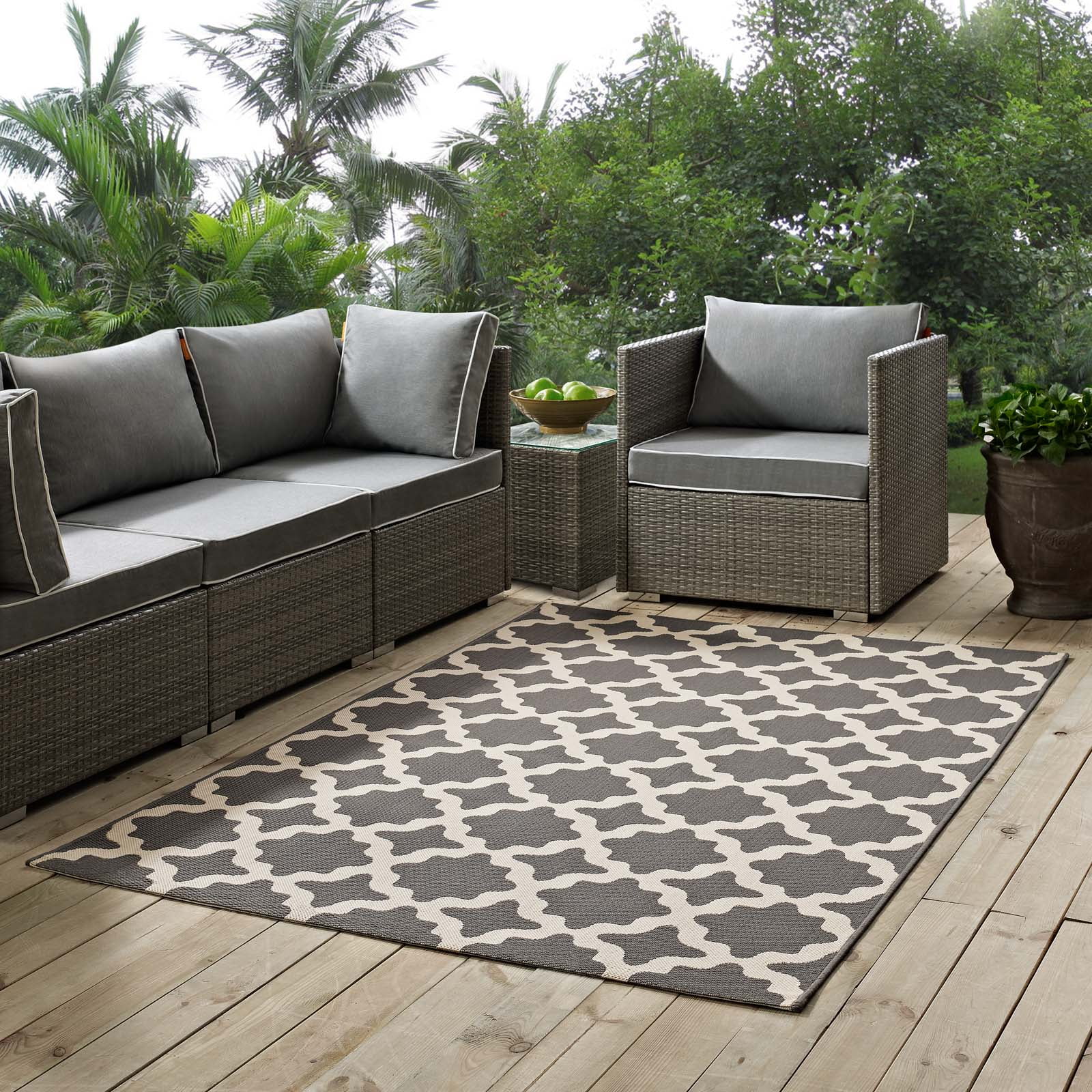 Modway Cerelia Moroccan Trellis 8x10 Indoor and Outdoor Area Rug in