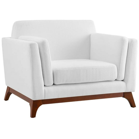 Modway Chance Modern Fabric Upholstered Accent Chair in White