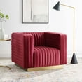 thumbnail image 1 of Modway Charisma Channel Tufted Performance Velvet Accent Armchair in Maroon, 1 of 9