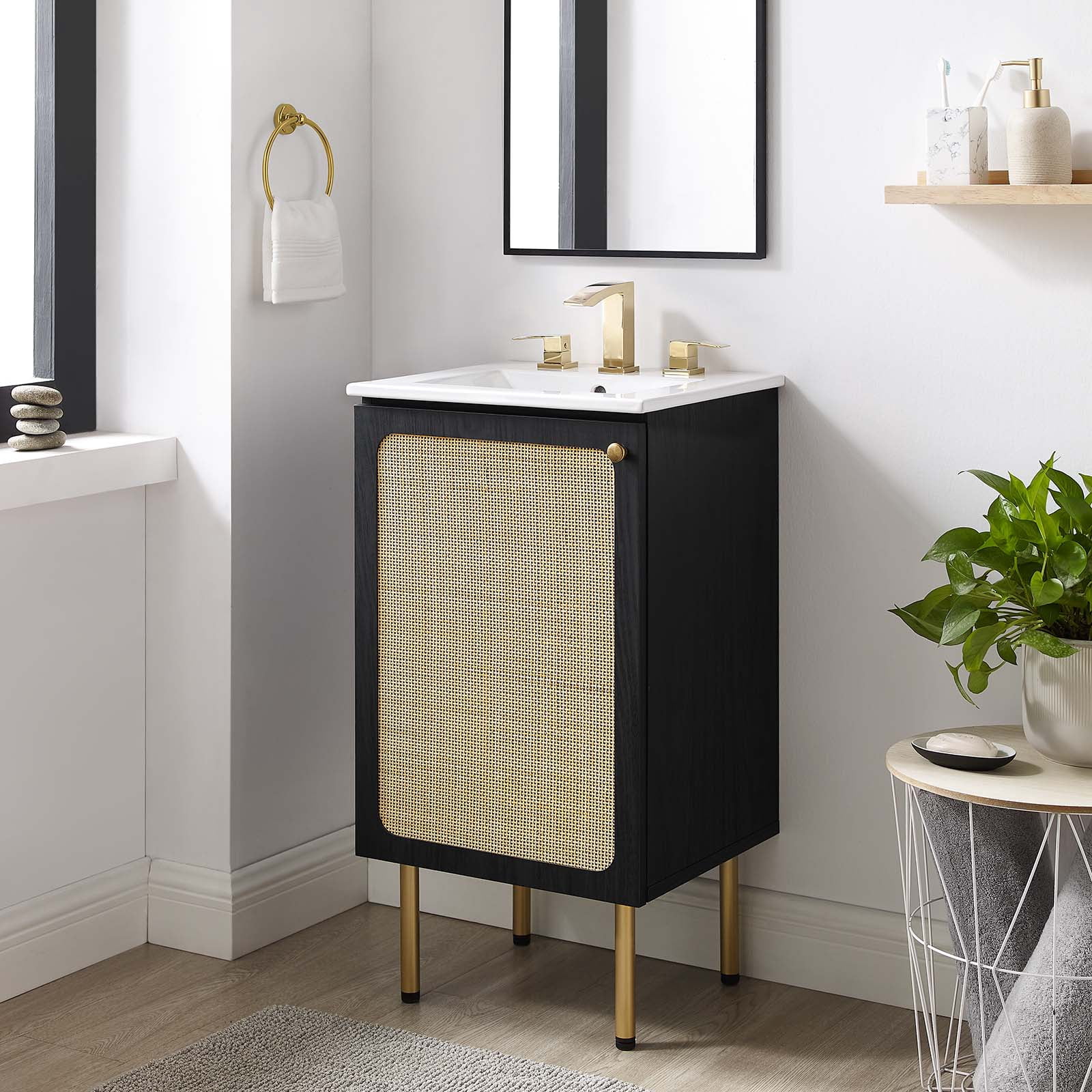 Modway Chaucer 18" Bathroom Vanity Cabinet (Sink Basin Not Included) in Black