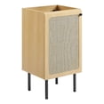thumbnail image 1 of Modway Chaucer 18" Wood & Rattan Bathroom Vanity Cabinet in Oak, 1 of 10