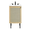 thumbnail image 1 of Modway Chaucer 18" Wood & Rattan Bathroom Vanity in Oak/White, 1 of 16