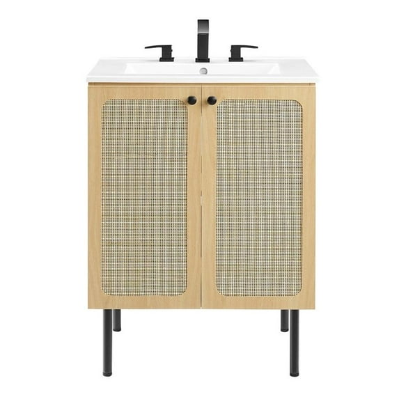 Modway Chaucer 24" Bathroom Vanity in Oak White