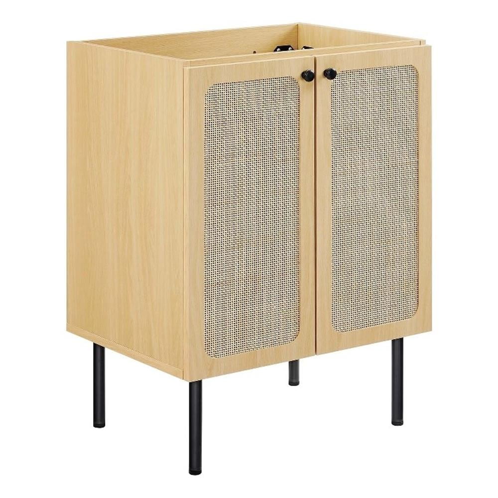 Chaucer Oak and Rattan 24" Single Bathroom Vanity Cabinet