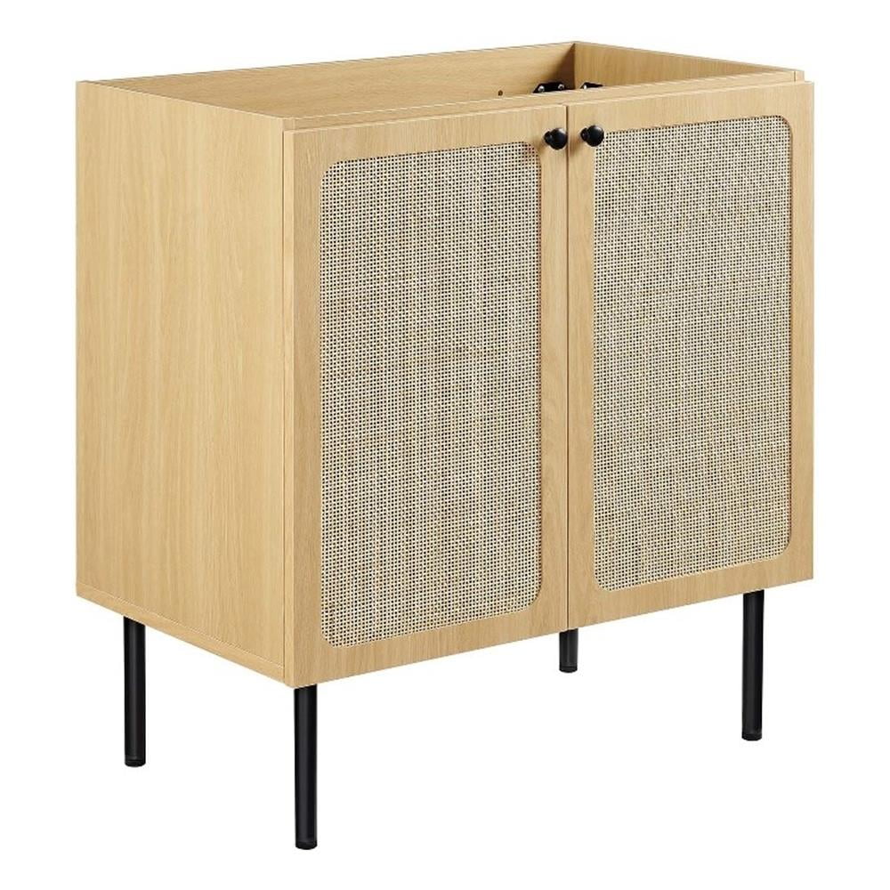 Chaucer 30" Oak Freestanding Bathroom Vanity with Rattan Doors