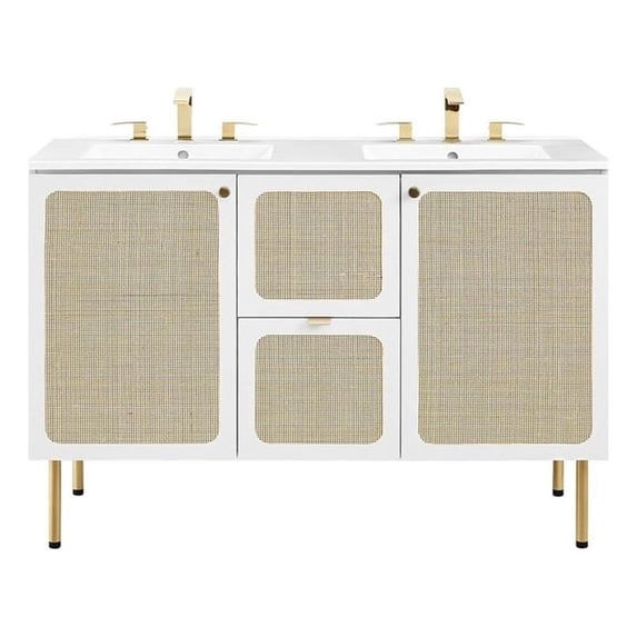 Modway Chaucer 48" Double Sink Bathroom Vanity in White White
