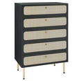thumbnail image 1 of Modway Chaucer 5-Drawer Particleboard and Rattan Chest in Black, 1 of 8