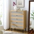 thumbnail image 1 of Modway Chaucer 5-Drawer Particleboard and Rattan Chest in Oak, 1 of 5