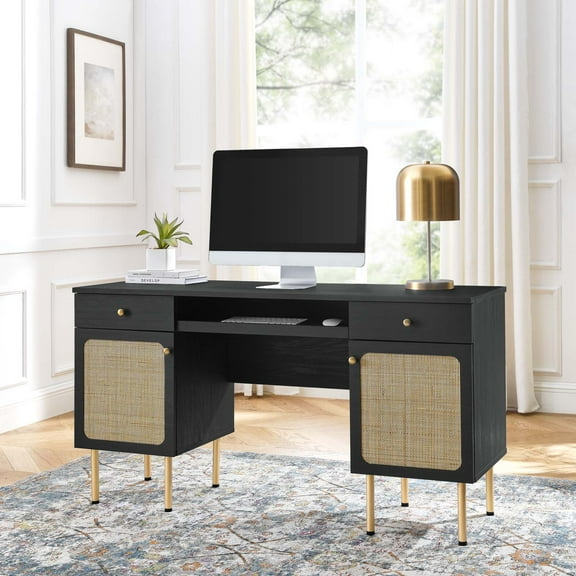 Modway Chaucer Office Desk in Black