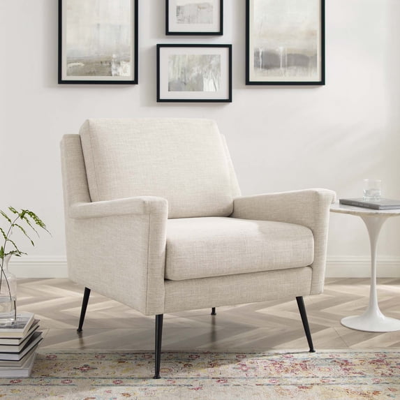 Modway Chesapeake Fabric Armchair in Black Beige