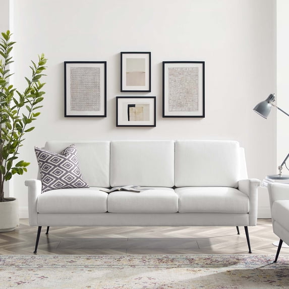 Modway Chesapeake Upholstered Fabric Sofa in Black White
