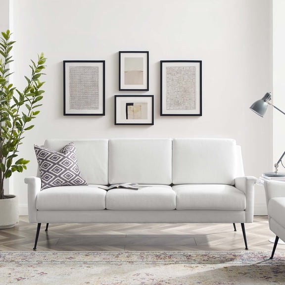 Modway Chesapeake Upholstered Fabric Sofa in Black White