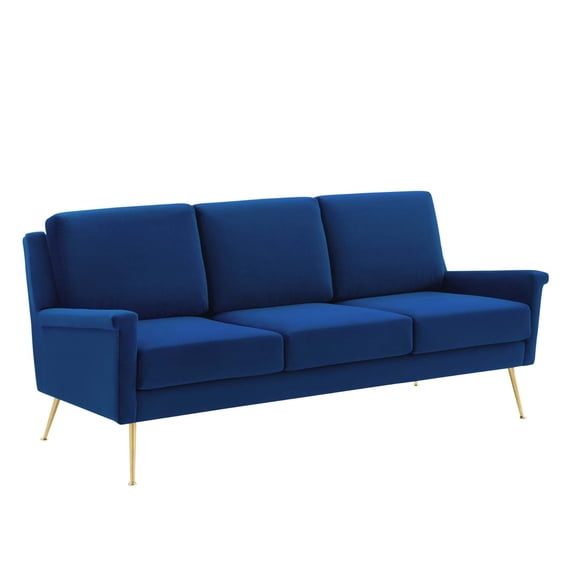 Modway Chesapeake Performance Velvet Sofa, Blue