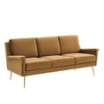 thumbnail image 1 of Modway Chesapeake Performance Velvet Sofa, Brown, 1 of 5