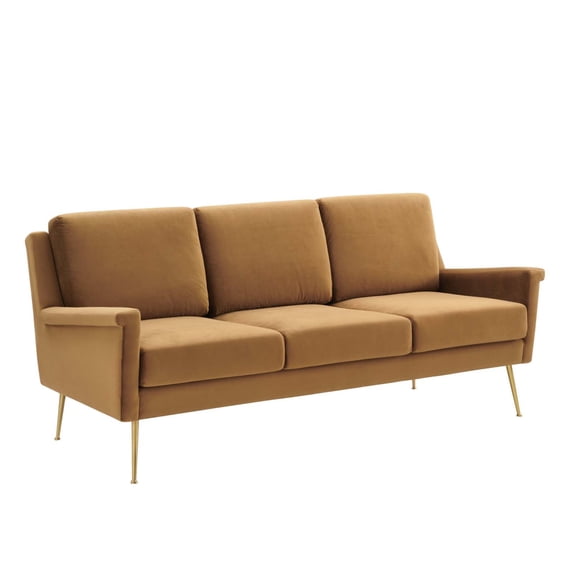 Modway Chesapeake Performance Velvet Sofa, Brown